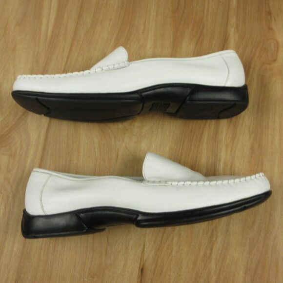 MOOTSIES TOOTSIES 80s 90s White Leather Loafers Womens Sz 8.5 Royal #500077‎ Y2K - Picture 5 of 11